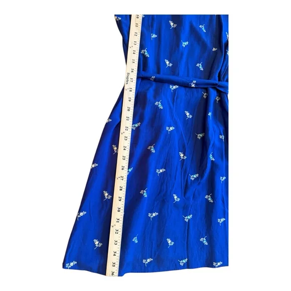 NWT Women's LOFT Outlet Blue Floral Button Front Belted Shirt Dress Size 4 - Picture 13 of 13